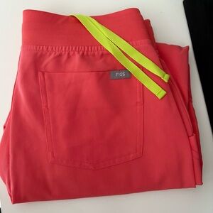 Figs Bright Coral Scrub Top and Jogger Set